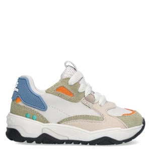 leren sneakers wit/groen
