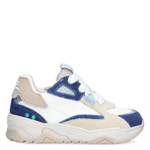 Bunnies JR BunniesJR leren sneakers wit/donkerblauw/beige