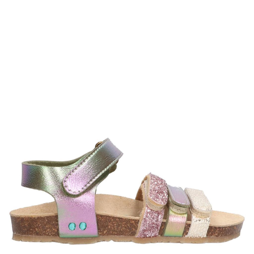 Metallic en multikleurige meisjes BunniesJR sandalen van 100% imitatieleer met klittenband