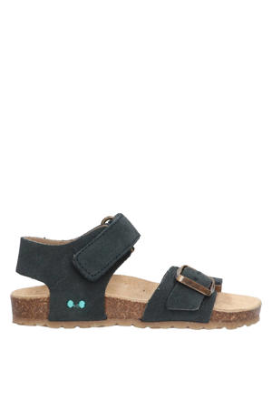 suede sandalen donkerblauw
