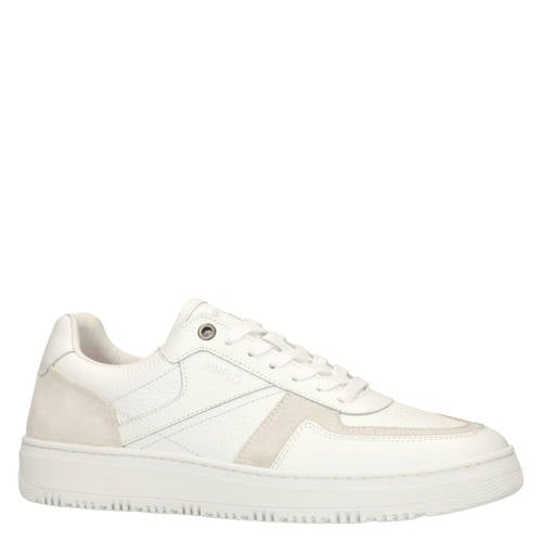 Manfield leren sneakers wit afbeelding
