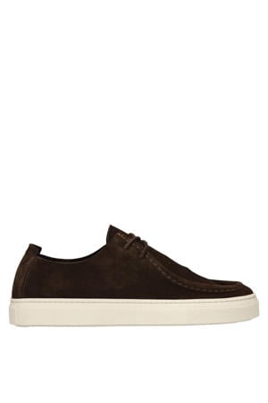 suède veterschoenen donkerbruin