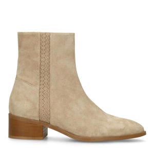 suède enkellaarzen beige