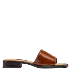Handy_26 leren slippers cognac