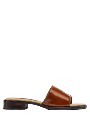 Handy_26 leren slippers cognac
