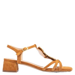 suède sandalettes cognac
