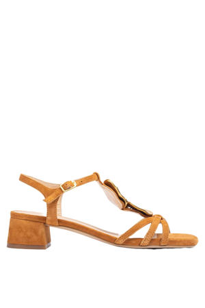 suède sandalettes cognac