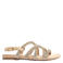 Unisa Comic_Ks suède sandalen met strass beige