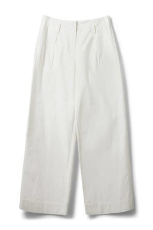 wide leg high waist broek ecru