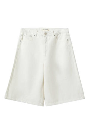 denim wide leg regular waist jort ecru