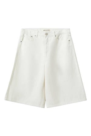 denim wide leg regular waist jort ecru