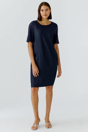 linnen T-shirtjurk zomerjurk donkerblauw