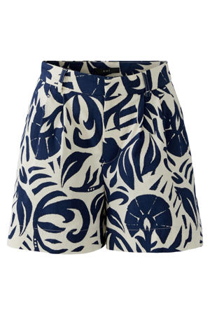 regular high waist gebloemde casual short blauw