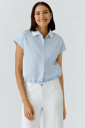 gestreepte blouse lichtblauw