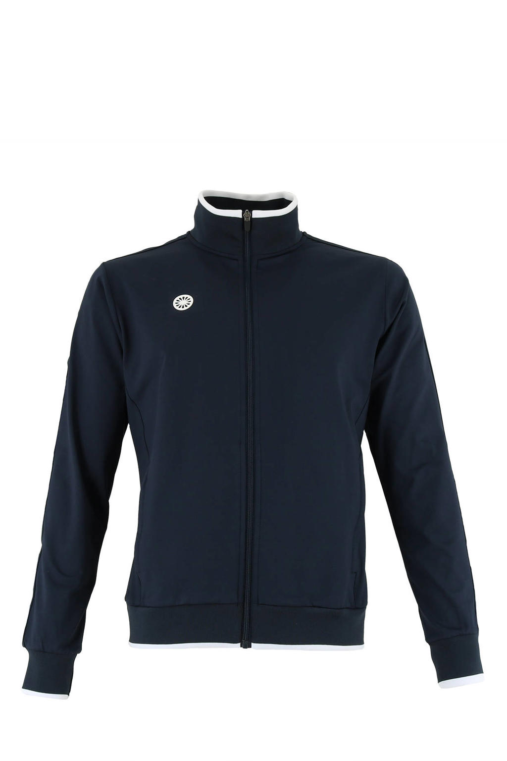 Blauwe jongens en meisjes The Indian Maharadja trainingsjack Kadiri van polyester met lange mouwen, opstaande kraag en ritssluiting