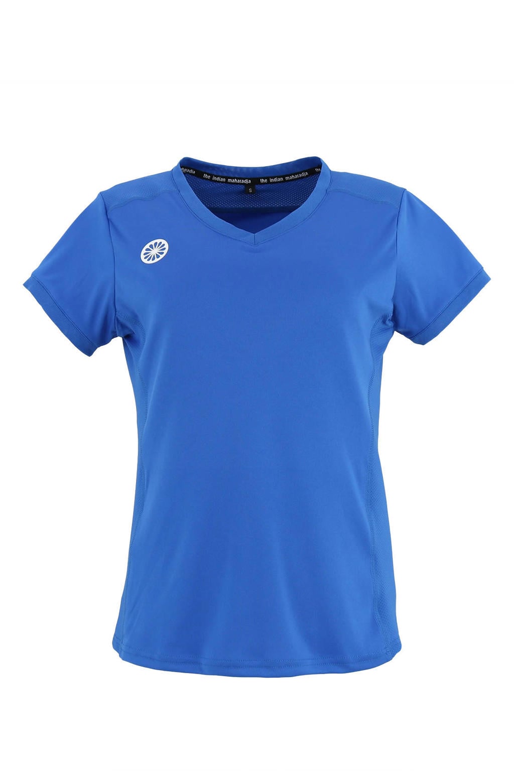 Blauwe meisjes The Indian Maharadja sportshirt Kadiri van polyester met korte mouwen en ronde hals