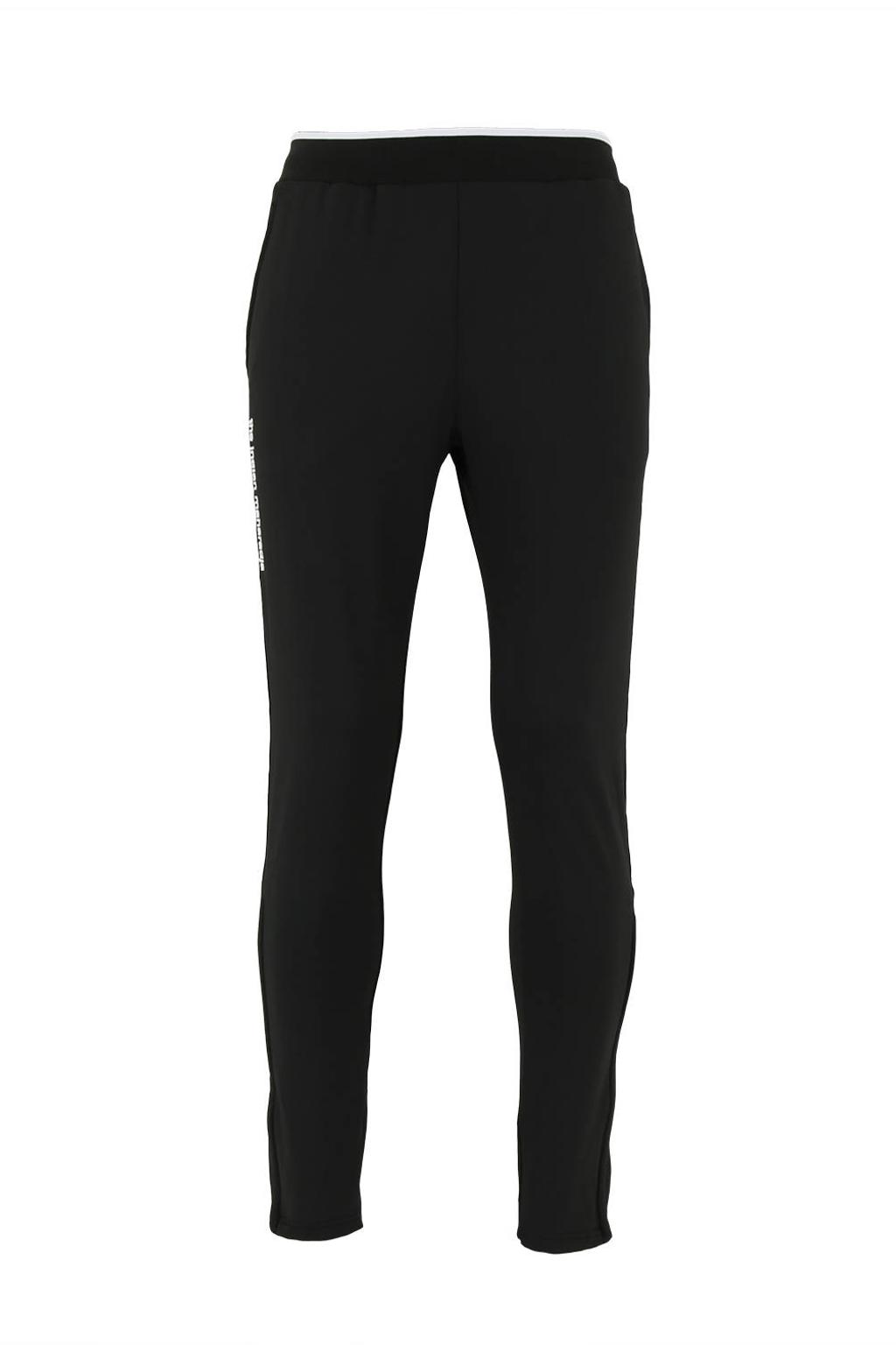 Zwarte heren The Indian Maharadja Senior sportbroek Kadiri van polyester met elastische tailleband met koord en effen