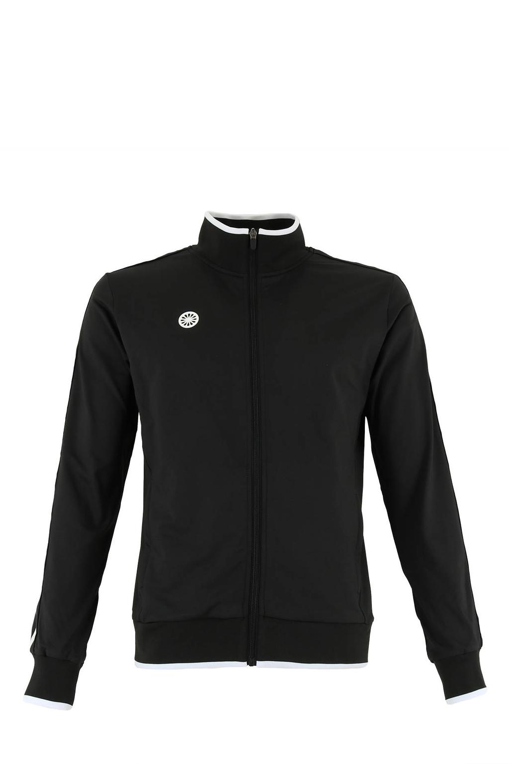 Zwarte heren The Indian Maharadja trainingsjack Kadiri van polyester met lange mouwen, opstaande kraag en ritssluiting