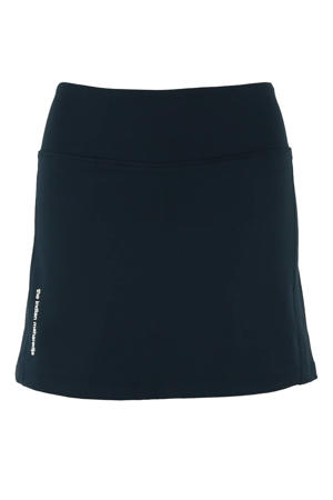 WOWENY Dameslegging met rok, enkellang, loopbroek, tennisrok met leggings met zakken, zachte rockbroek, tenniskleding, 2-in-1, zwart, XXL