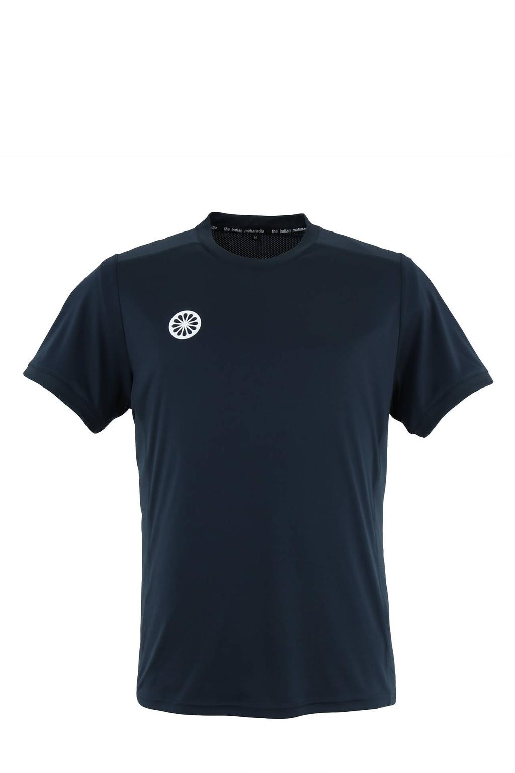 Blauwe jongens en meisjes The Indian Maharadja sportshirt Kadiri van polyester met korte mouwen en ronde hals
