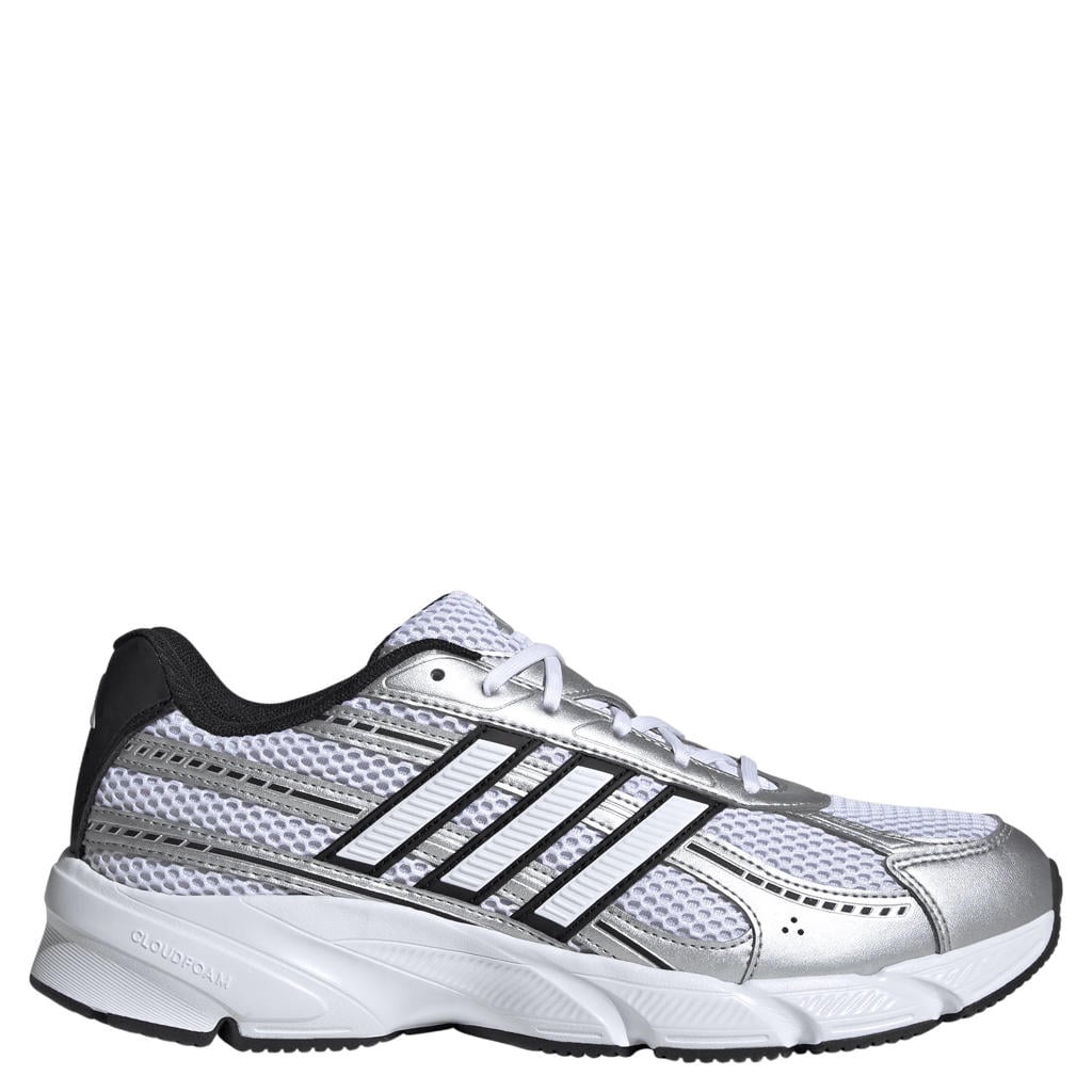 Wit, zwart en zilverkleurige heren adidas Sportswear Technochaos 2000 mesh sneakers grijs van mesh-pu/voering: mesh/voetbed: eva met veters