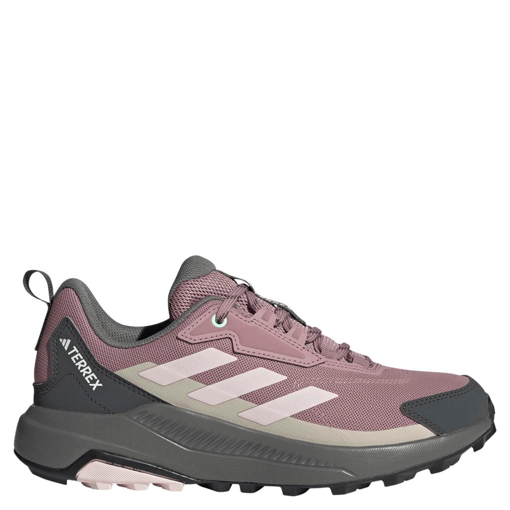 Grijs en donkergrijze dames adidas Terrex mesh outdoor schoenen van bovenwerk van textiel met versterkte neuskap met veters