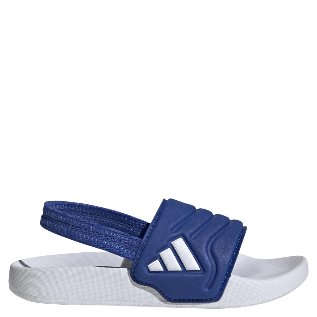 Blauwe jongens en meisjes adidas Sportswear Adilette Estrap 2.0 badslippers met hielbanje met klittenband