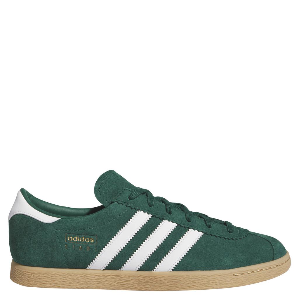 Groene heren adidas Originals Stadt sneakers - van bovenwerk van leer en synthetische materialen met veters