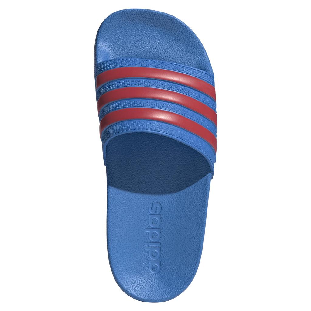 Blauw en bruinroze jongens en meisjes adidas Sportswear Adilette Shower badslippers van enkelvoudige synthetische wreefband