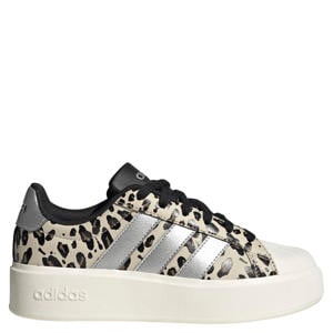 Streettalk Bold imitatieleren sneakers met panterprint - beige/zwart