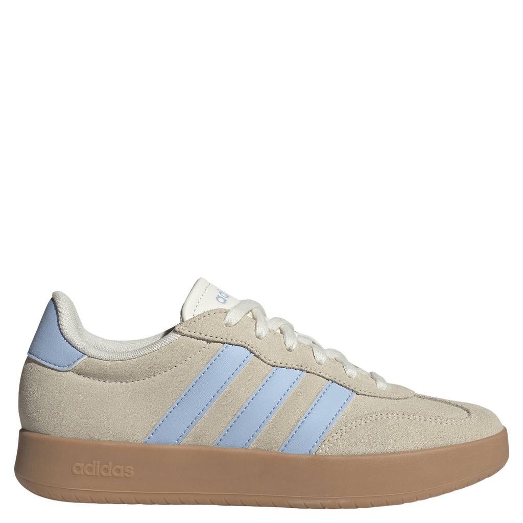 Beige en blauwe dames adidas Sportswear Barreda leren sneakers - met veters