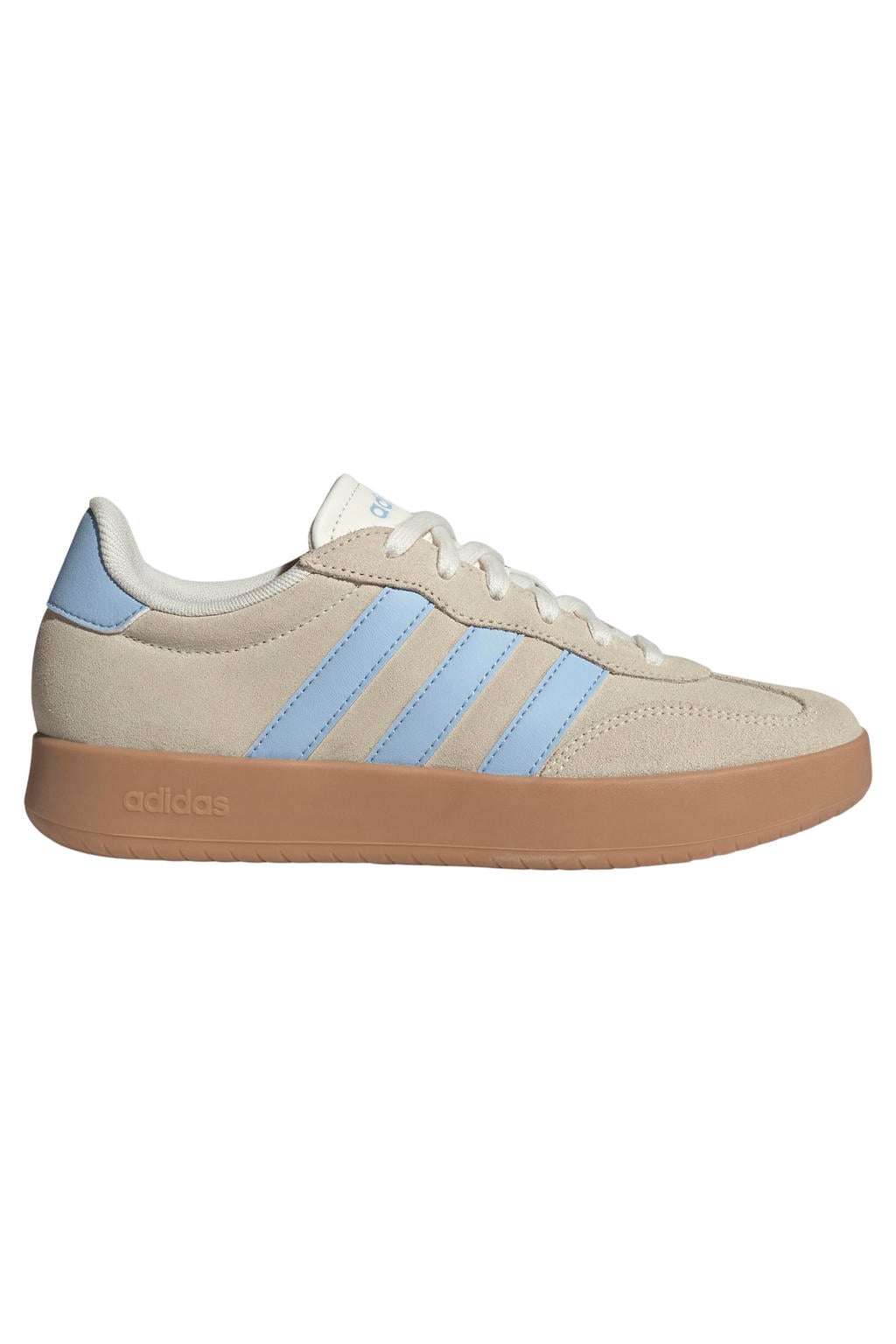 Beige en blauwe dames adidas Sportswear Barreda leren sneakers - met veters