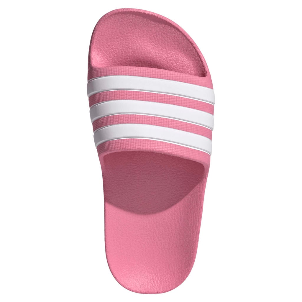 Roze en witte jongens en meisjes adidas Sportswear Adilette Aqua badslippers van rubber
