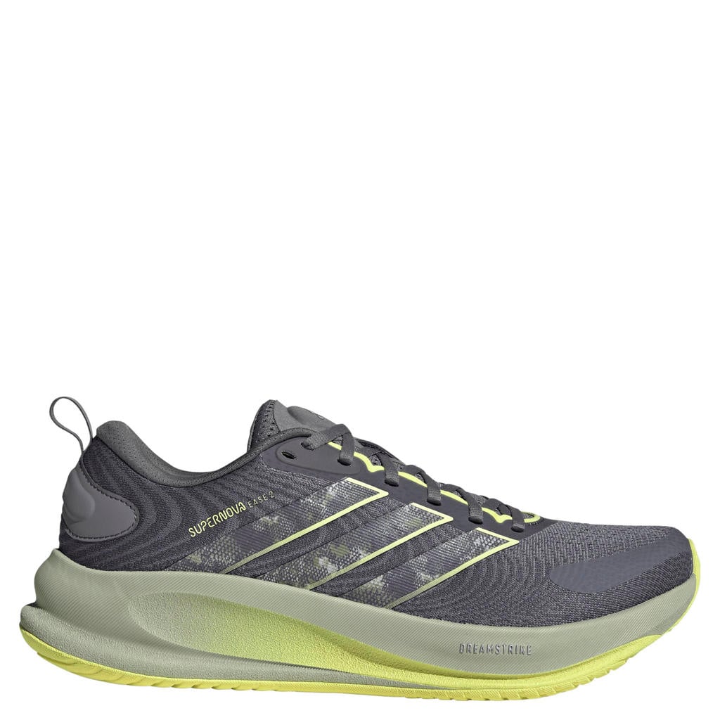 Grijs en gele heren adidas Performance Supernova mesh hardloopschoenen van mesh-pu/voering: mesh/voetbed: eva met veters