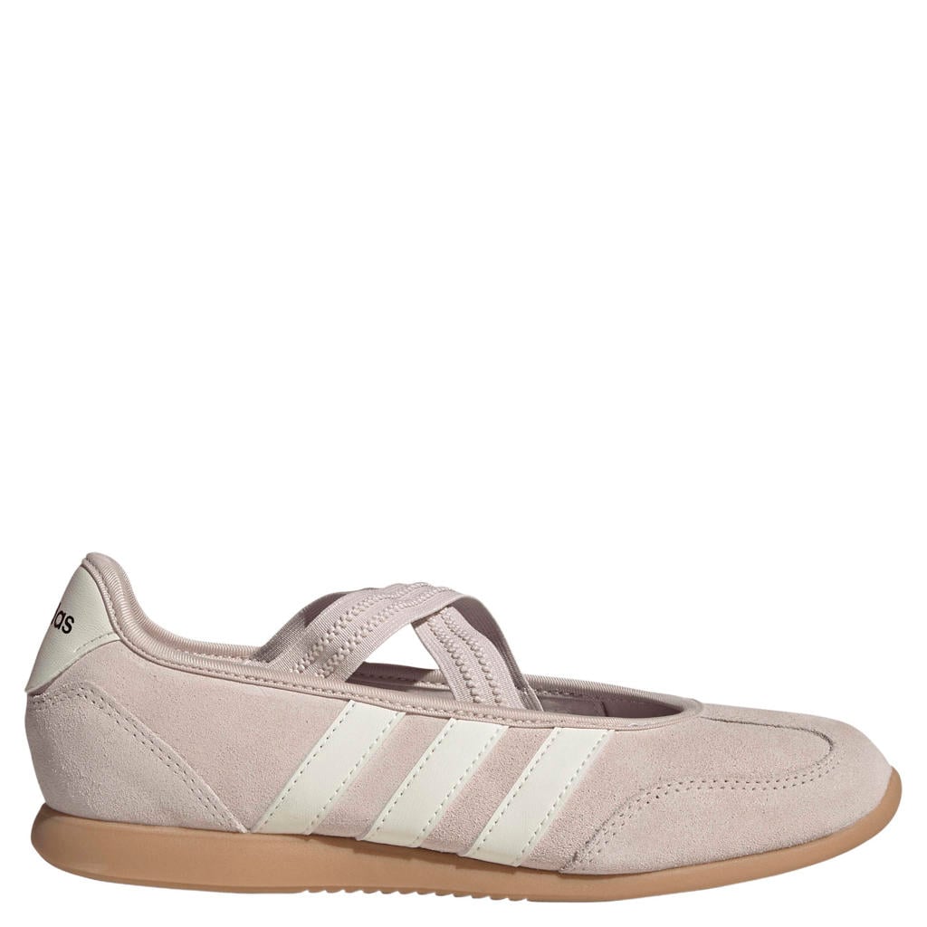Roze dames adidas Sportswear ballerina sneakers Barreda Mary Jane offwhite van leren bovenwerk met klittenband