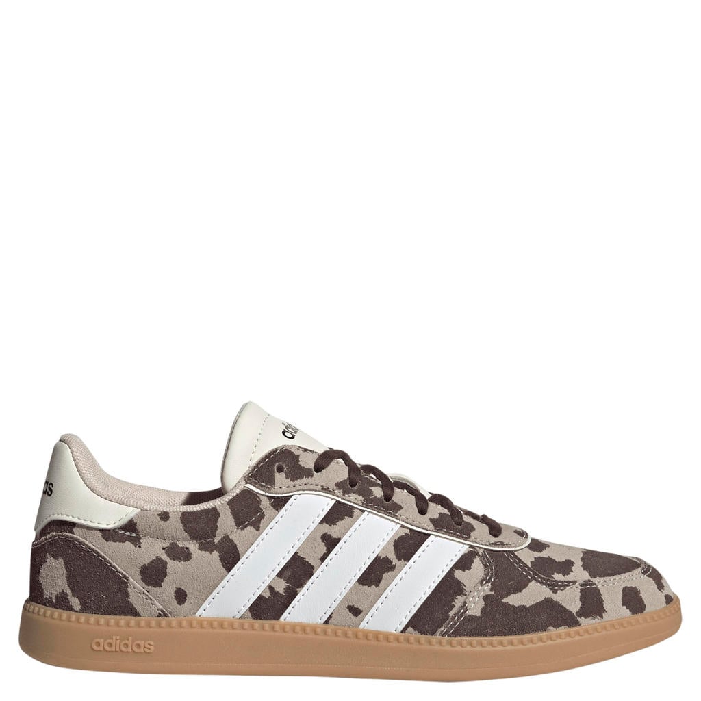 Ecru en zwarte dames adidas Sportswear Breaknet Sleek sneakers van bovenwerk van leer en synthetische materialen met veters