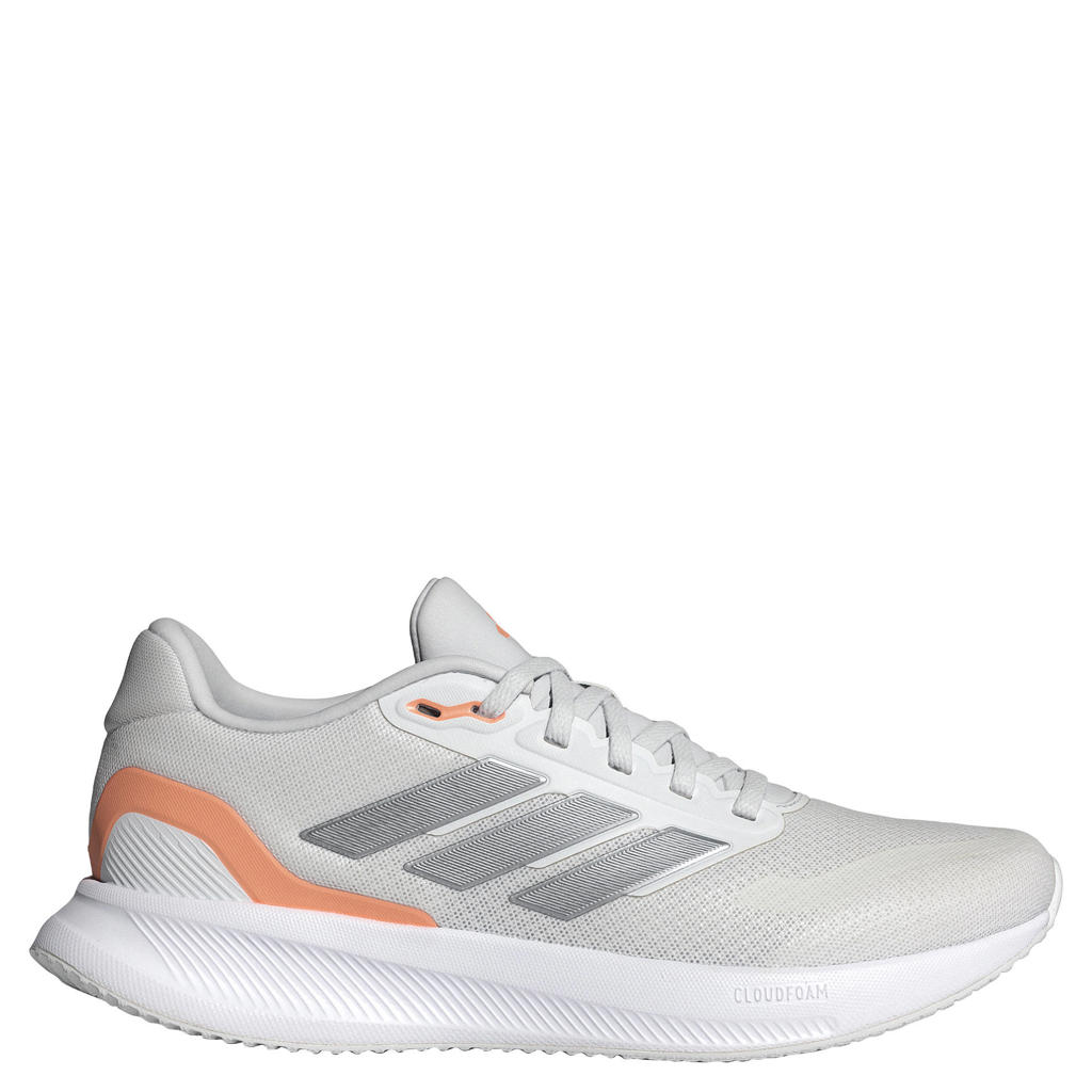 adidas Performance RunFalcon 5 mesh hardloopschoenen lichtgrijs/oranje