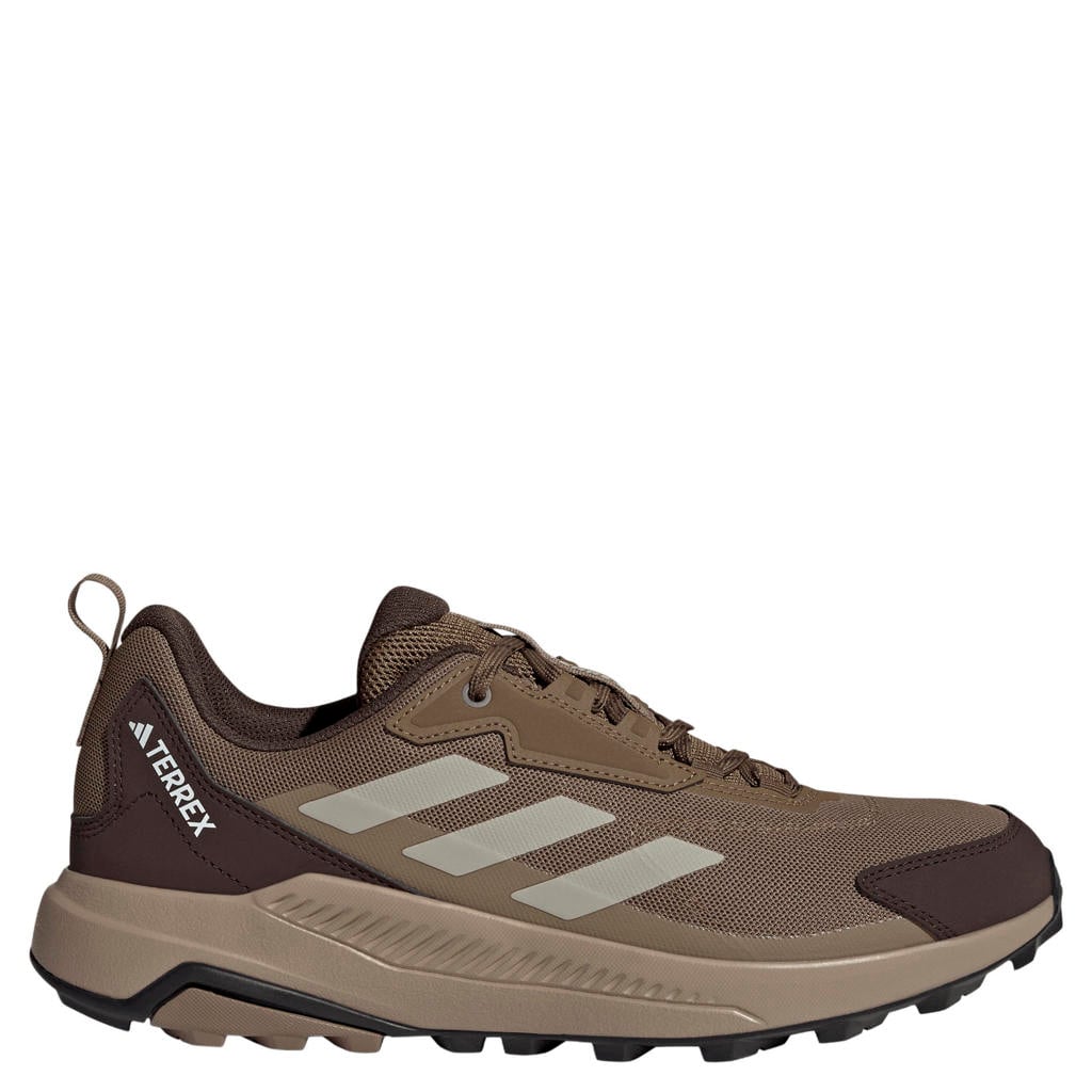 Zwart en taupe heren adidas Terrex Anylander mesh outdoor schoenen van bovenwerk van textiel met versterkte neuskap met veters