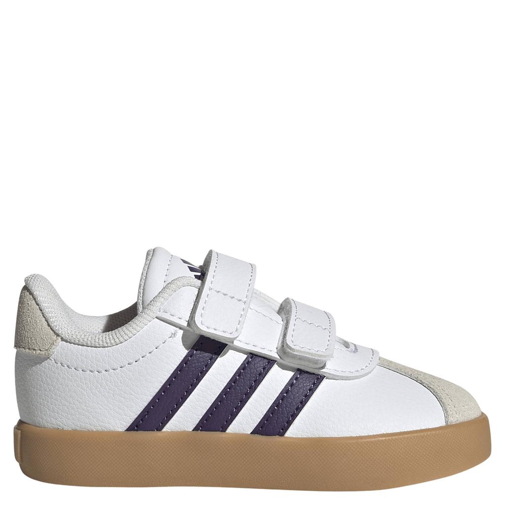 Bruine jongens en meisjes adidas Sportswear VL Court 3.0 sneakers van bovenwerk van synthetisch leer met klittenband