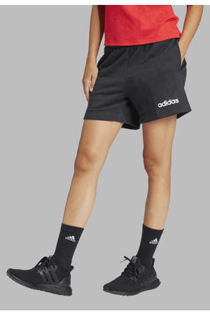 slim regular waist sweatshort zwart