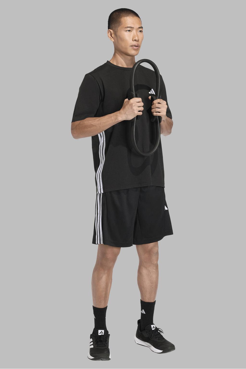 Zwart en witte heren adidas Performance Senior sportshort van polyester met elastische tailleband