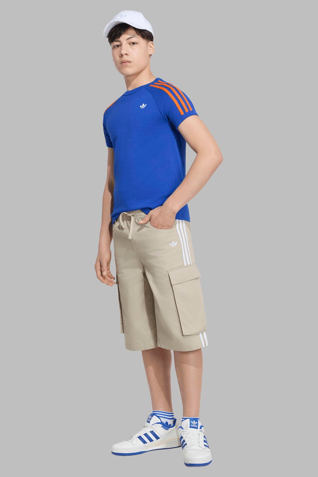 adidas Originals T-shirt blauw/oranje