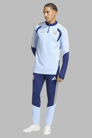 thumbnail: Blauwe heren adidas Performance Senior Ajax Amsterdam sportbroek Training van polyester met slim fit, elastische tailleband met koord en logo dessin
