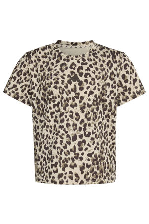 T-shirt beige panterprint