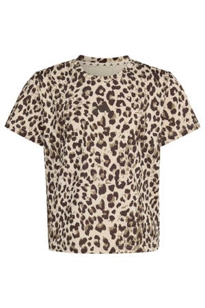 T-shirt beige panterprint