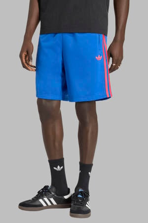 regular gestreepte sweatshort blauw