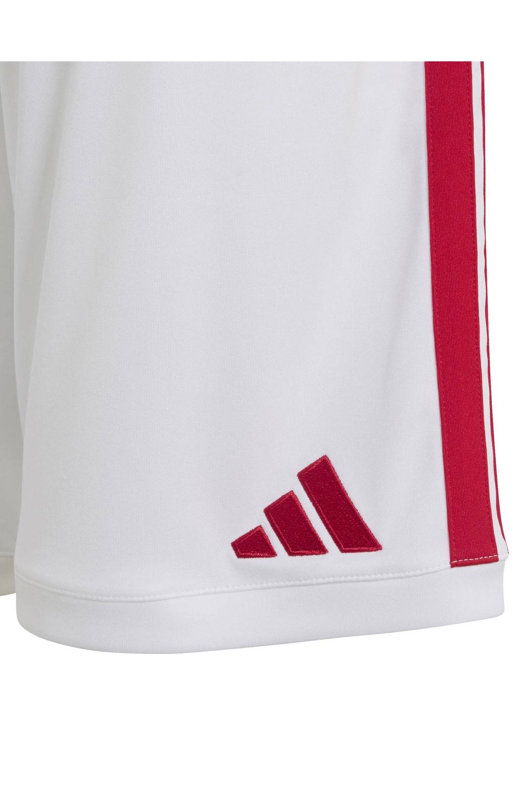 Witte jongens en meisjes adidas Performance Junior Ajax Amsterdam voetbalshort Thuis van polyester met regular fit, elastische tailleband met koord en logo dessin