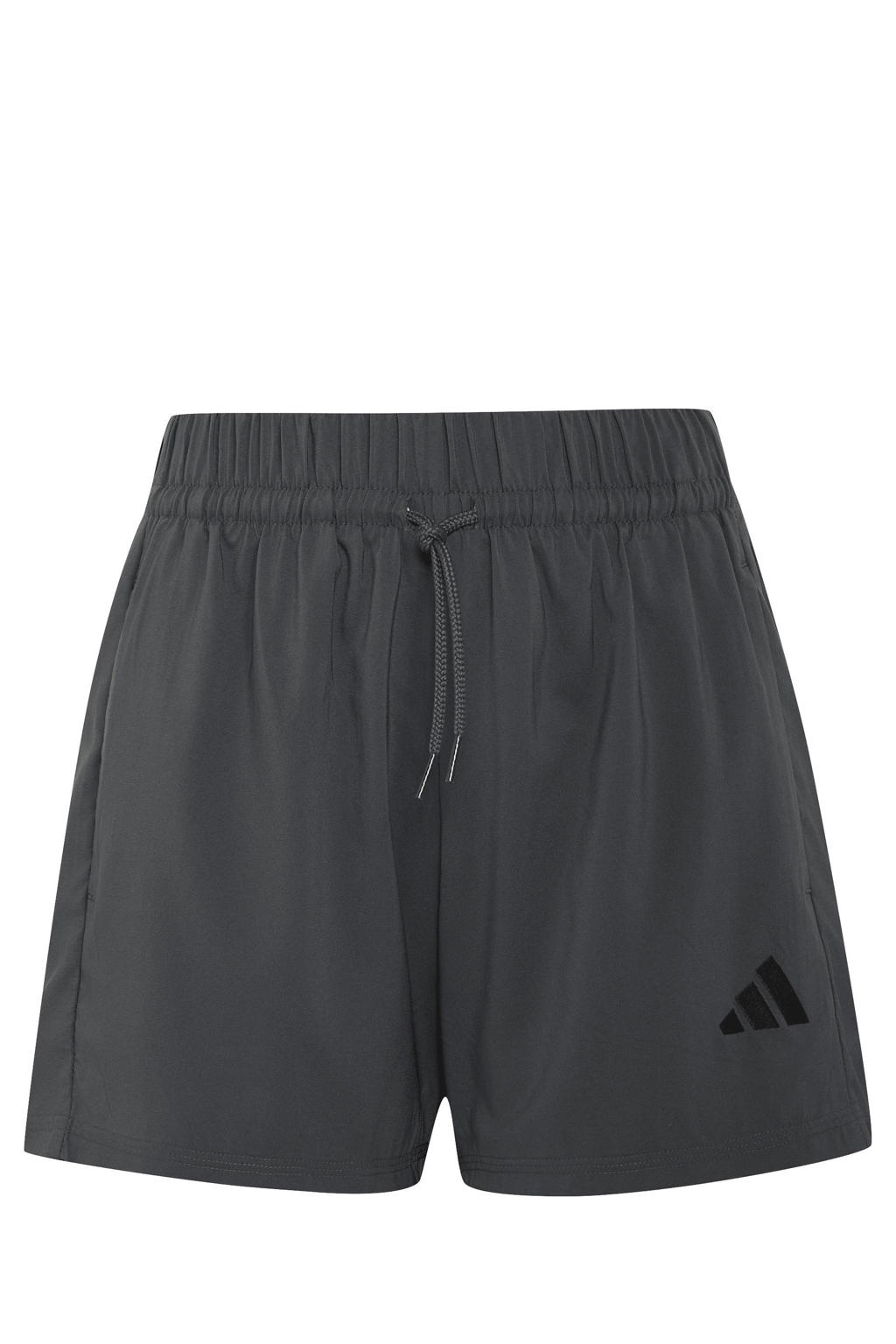 Grijze jongens en meisjes adidas Sportswear unior short van polyester met elastische tailleband met koord
