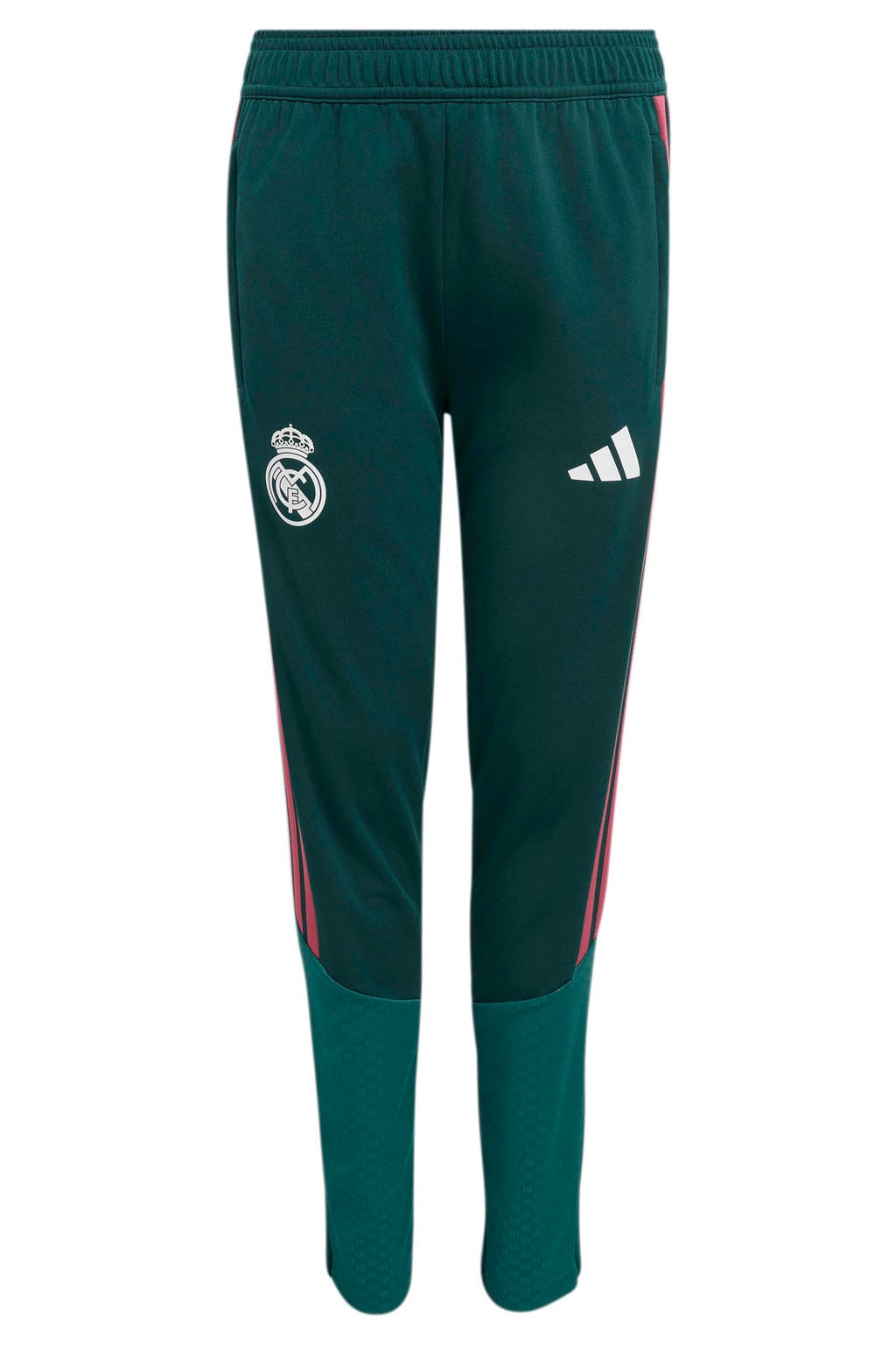 Donkergroen en roze jongens en meisjes adidas Performance Junior Real Madrid trainingsbroek van polyester