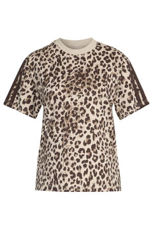 T-shirt beige/bruin panterprint